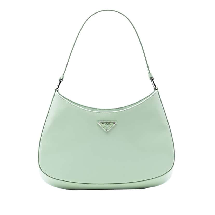 Prada Spazzolato Leather Cleo Shoulder Bag Green Leather Very good condition - Front View