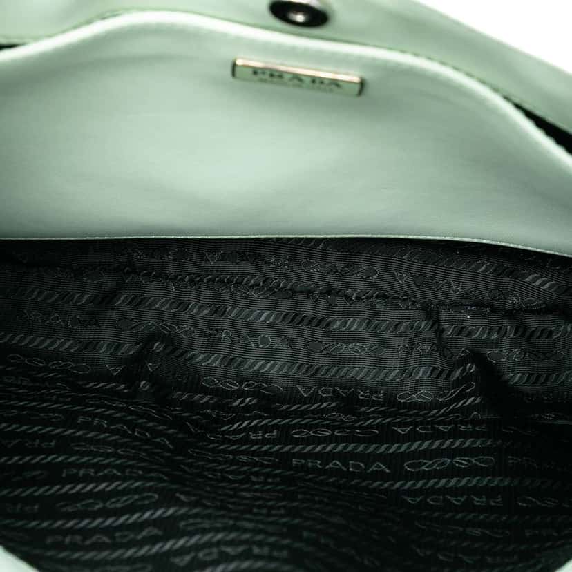 Prada Spazzolato Leather Cleo Shoulder Bag Green Leather Very good condition - Model View