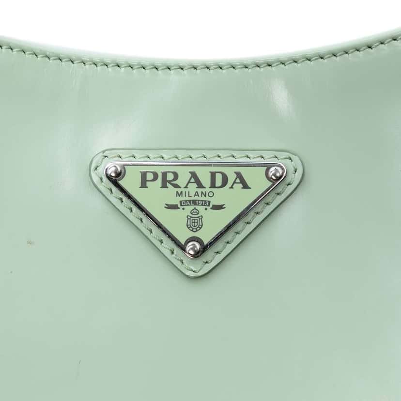 Prada Spazzolato Leather Cleo Shoulder Bag Green Leather Very good condition - Box View