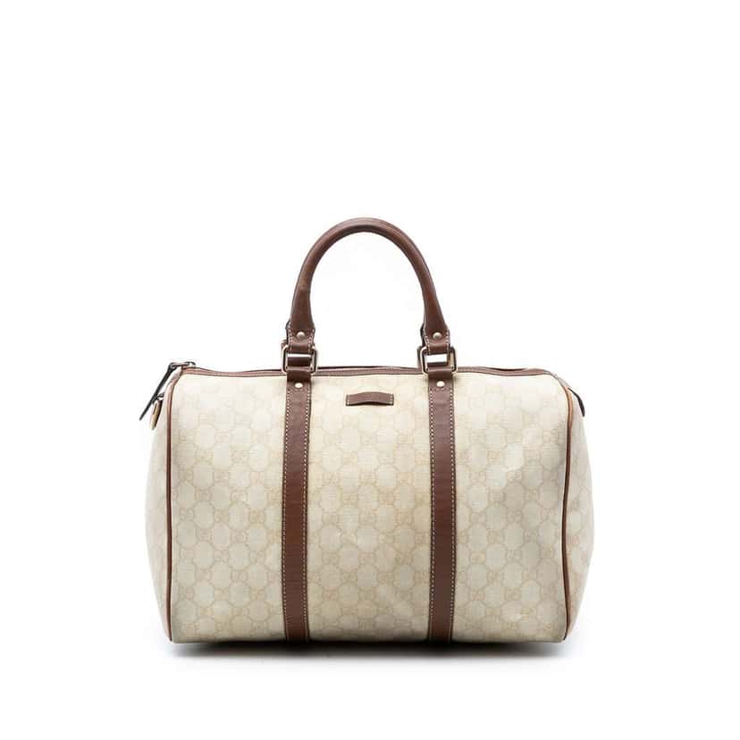Gucci Medium GG Supreme Joy Boston Bag White Canvas Very good condition - Front View