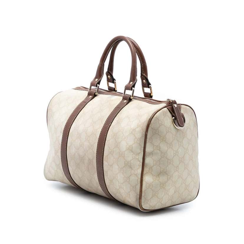 Gucci Medium GG Supreme Joy Boston Bag White Canvas Very good condition - Back View