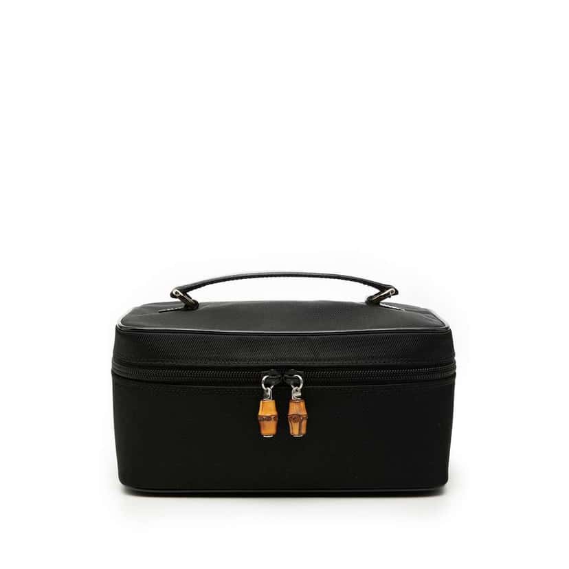 Gucci Nylon Bamboo Vanity Bag Black Very good condition - Front View