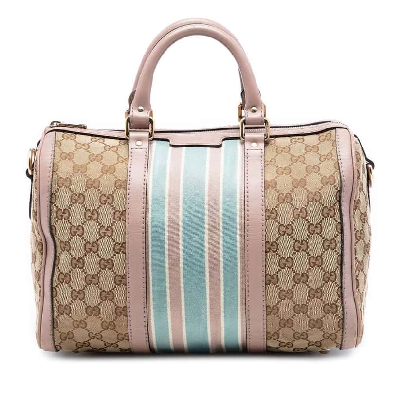 Gucci Medium GG Canvas Web Joy Boston Bag Beige Canvas Very good condition - Front View
