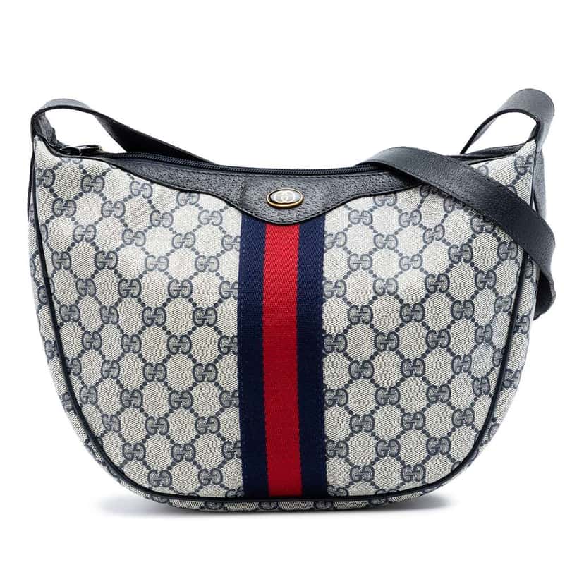 Gucci GG Supreme Web Shoulder Bag Beige Canvas Very good condition - Front View