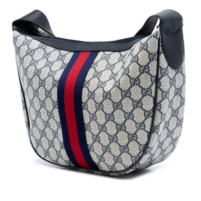 Gucci GG Supreme Web Shoulder Bag Beige Canvas Very good condition - Back View