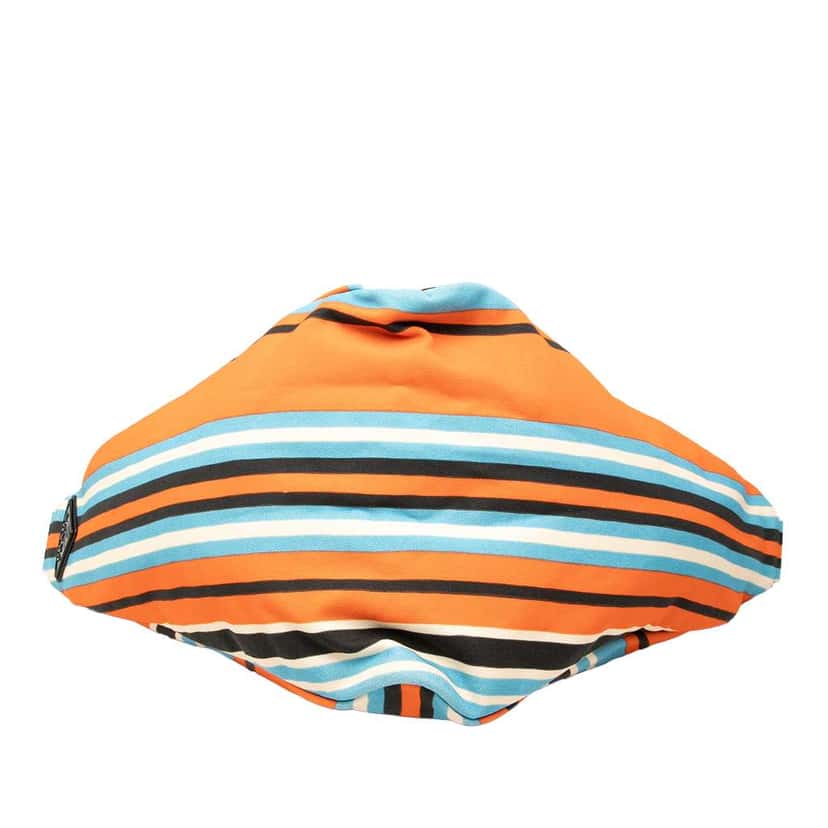 Prada Canvas Striped Triangle Logo Shoulder Bag Orange Canvas Very good condition - Inside View