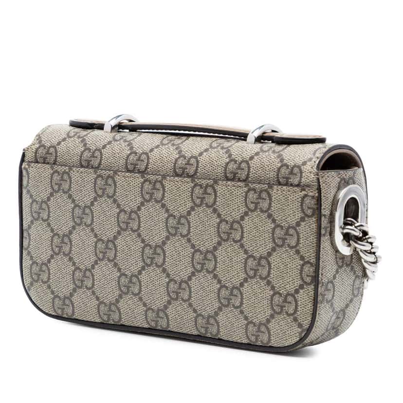 Gucci Mini GG Supreme Petite GG Crossbody Beige Canvas Very good condition - Back View