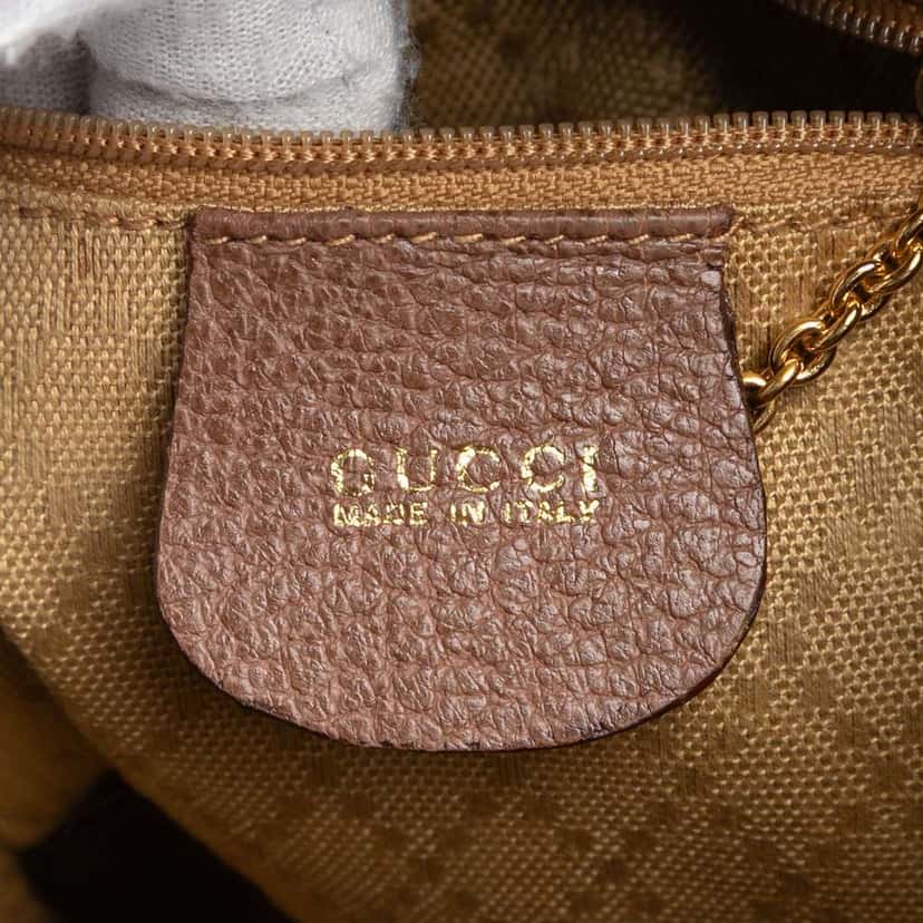 Gucci Mini Suede Bamboo Satchel Brown Leather Very good condition - Box View