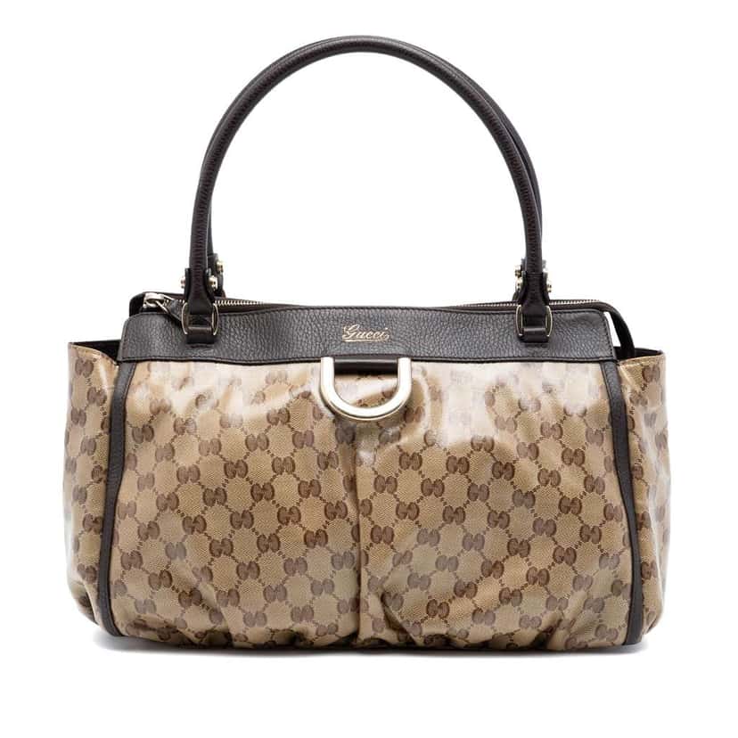 Gucci GG Crystal Abbey D Ring Tote Beige Canvas Very good condition - Front View