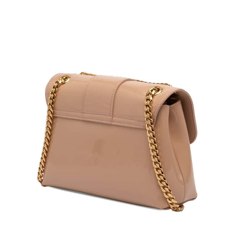 Celine Teen Patent Triomphe Victoire Chain Shoulder Bag Brown Leather Very good condition - Back View