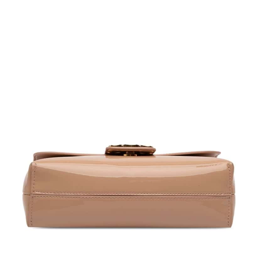 Celine Teen Patent Triomphe Victoire Chain Shoulder Bag Brown Leather Very good condition - Inside View