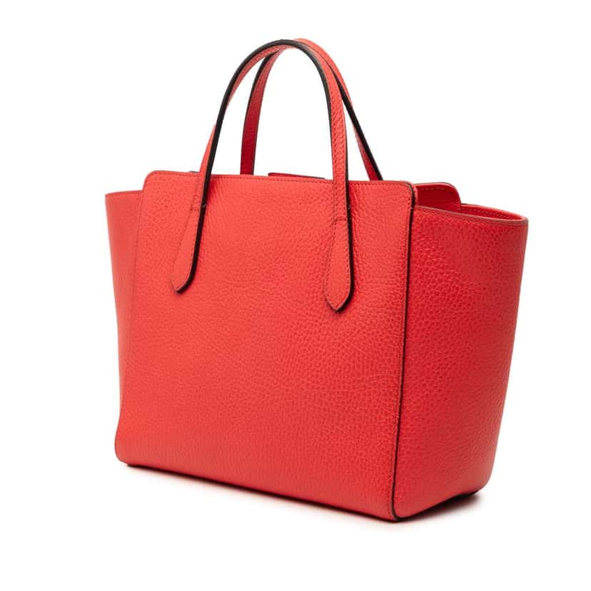 Gucci Mini Leather Swing Handbag Red Leather Very good condition - Back View