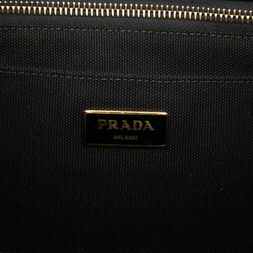 Prada Canvas Canapa Logo Satchel Black Canvas Very good condition - Box View