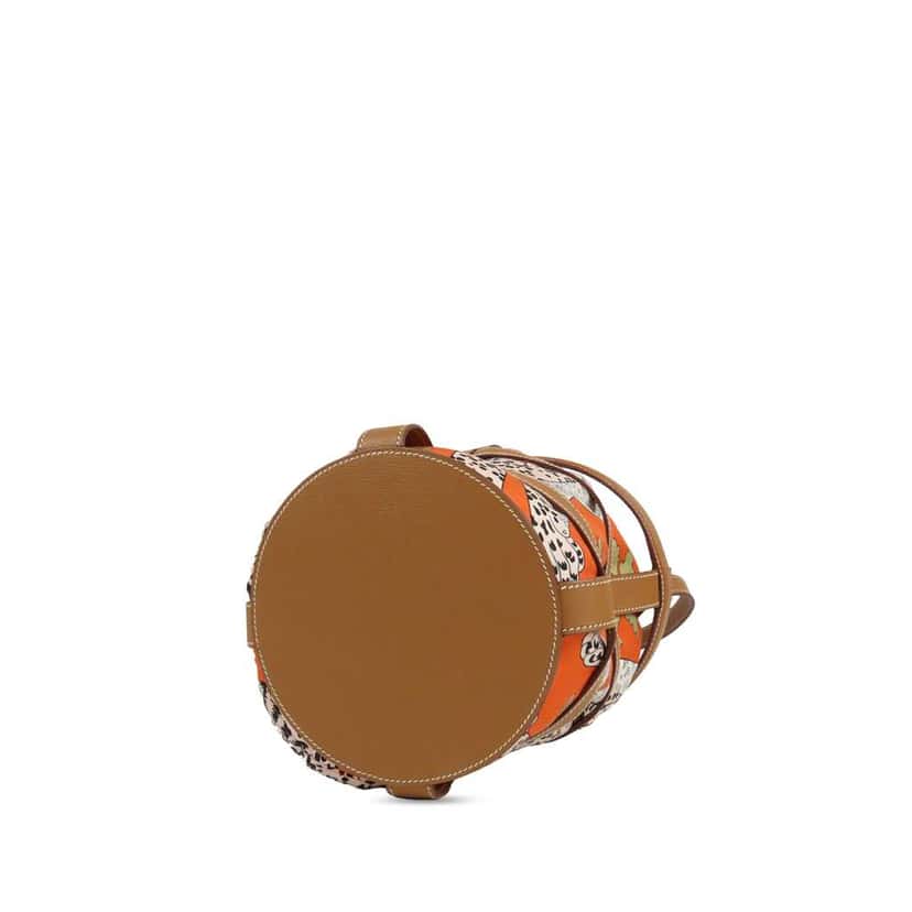 Hermès Les Leopards Silk and Epsom Sac Musardine Orange Silk Very good condition - Inside View