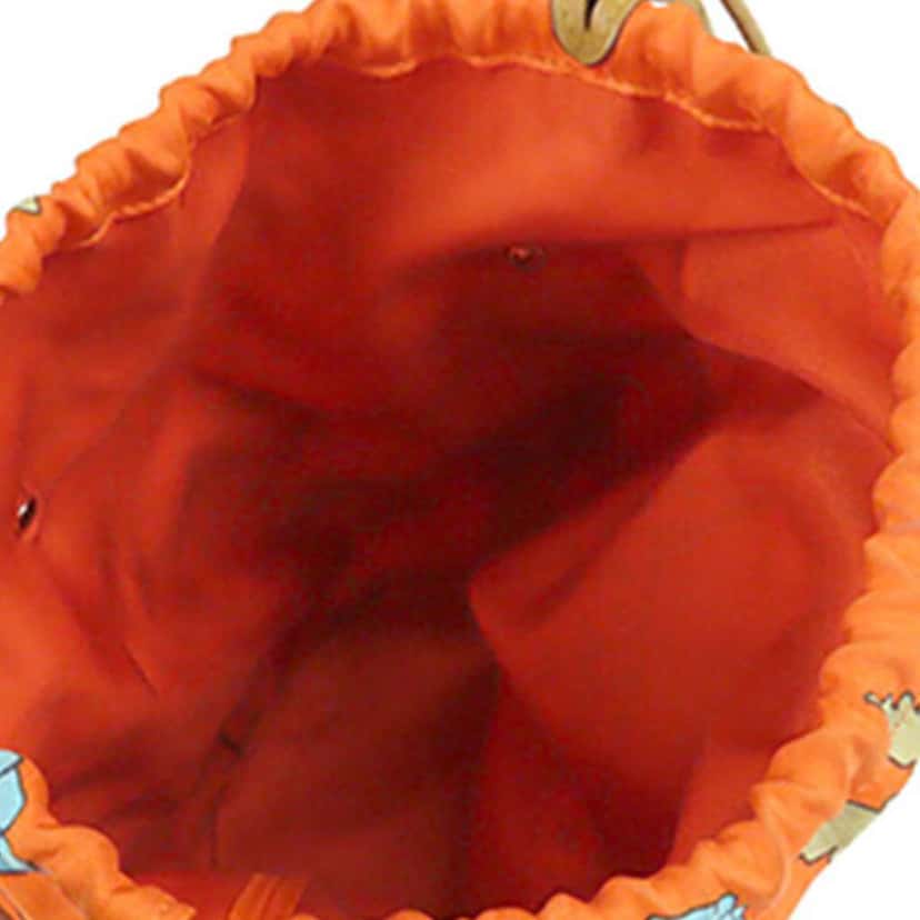 Hermès Les Leopards Silk and Epsom Sac Musardine Orange Silk Very good condition - Model View