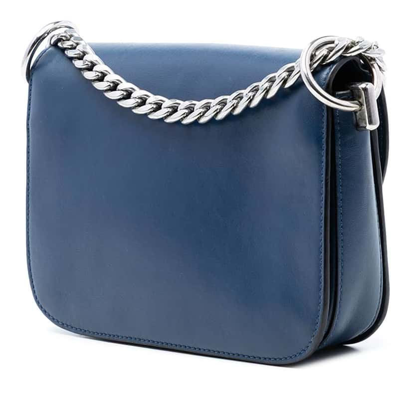 Prada Glace Calf Arcade Crossbody Blue Leather Very good condition - Back View