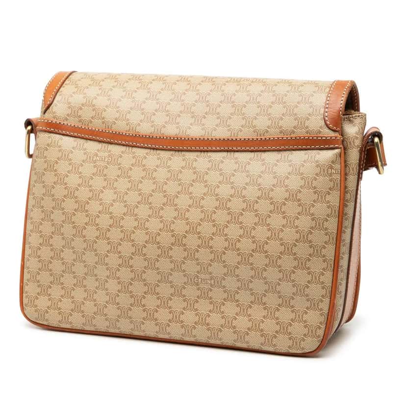 Celine Macadam Coated Canvas Crossbody Beige Very good condition - Back View