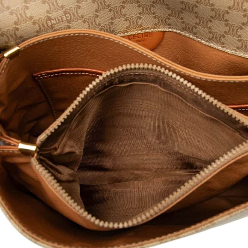 Celine Macadam Coated Canvas Crossbody Beige Very good condition - Model View