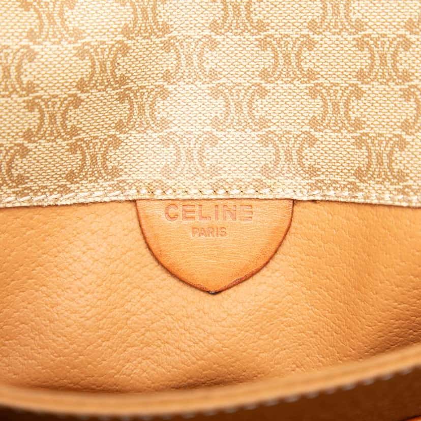 Celine Macadam Coated Canvas Crossbody Beige Very good condition - Box View