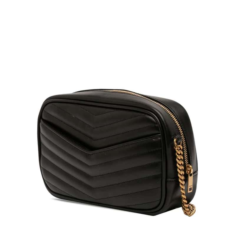 Saint Laurent Mini Matelasse Calfskin Monogram Lou Camera Bag Black Leather Very good condition - Back View