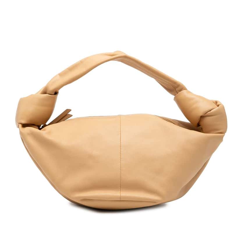 Bottega Veneta Mini Calfskin Double Knot Bag Brown Leather Very good condition - Front View