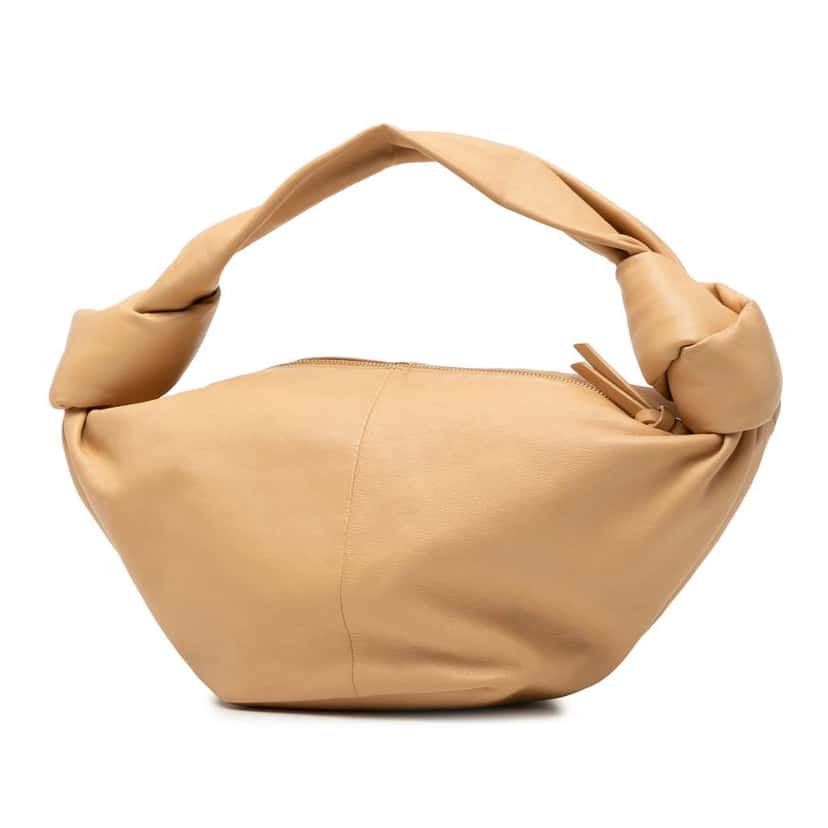 Bottega Veneta Mini Calfskin Double Knot Bag Brown Leather Very good condition - Back View