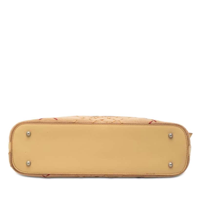 Burberry Calfskin and Suede Stitch Shoulder Bag Beige Leather Very good condition - Inside View