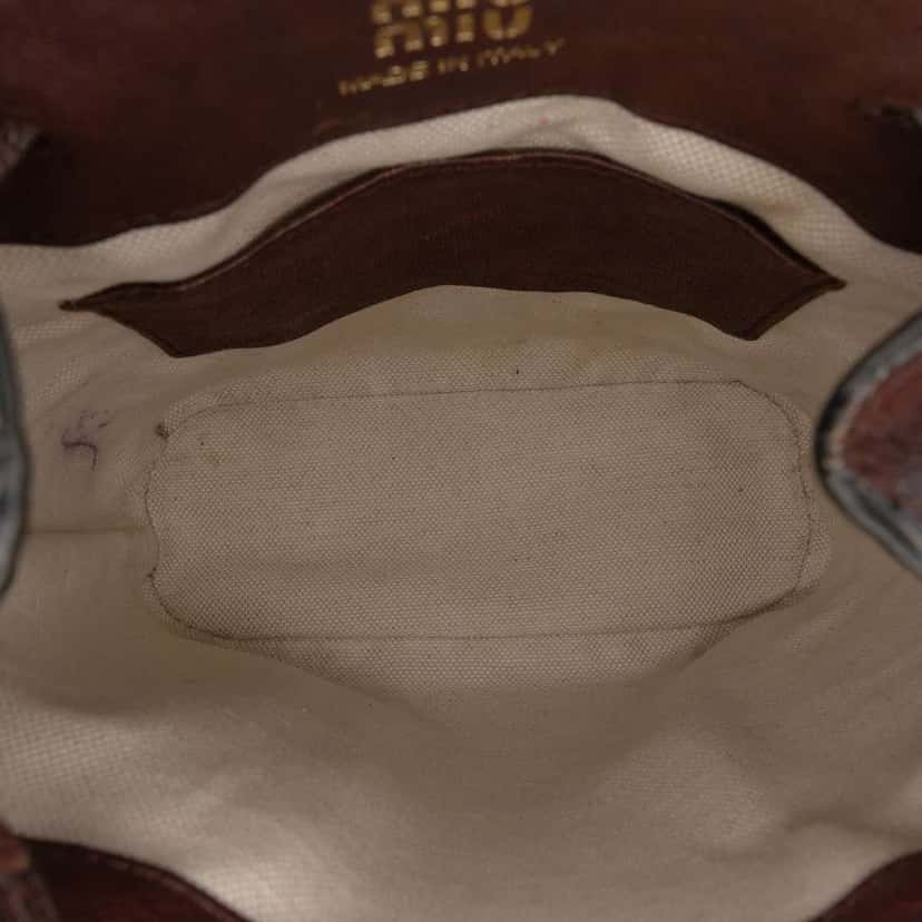 Miu Miu Mini Nappa Leather Crossbody Brown Leather Very good condition - Model View