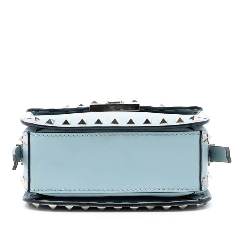 Valentino Mini Leather Rockstud Flap Crossbody Blue Leather Very good condition - Inside View