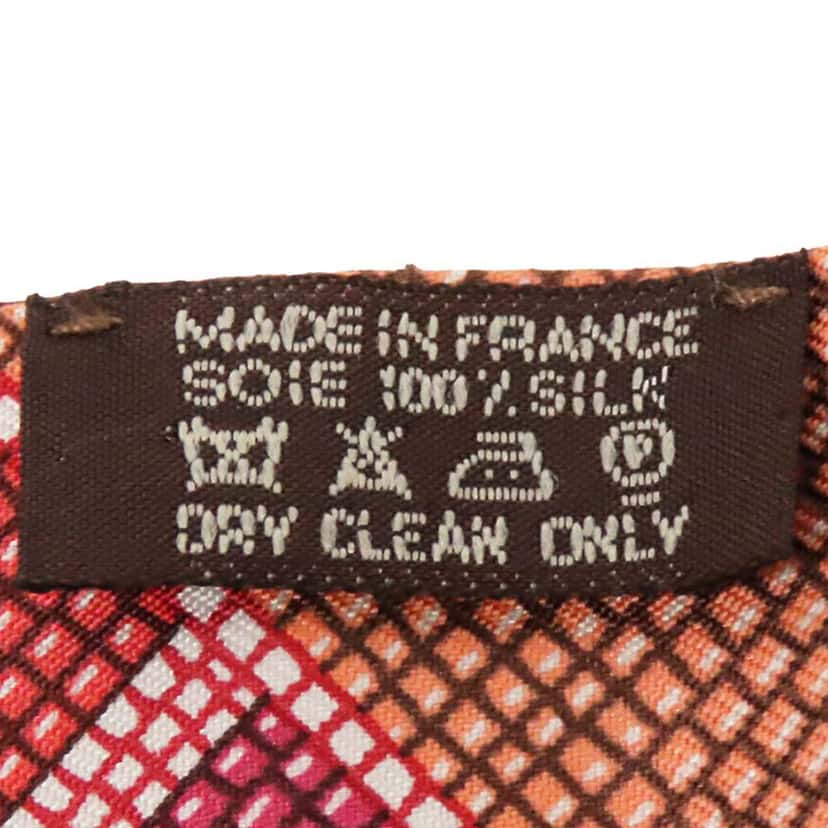 Hermès L Art Indien Des Plaines Silk Twilly Scarf Orange Silk Very good condition - Inside View