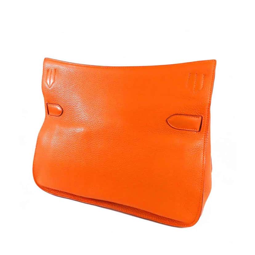 Hermès Clemence Jypsiere 34 Orange Leather Very good condition - Back View