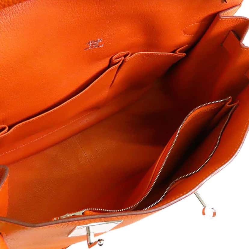Hermès Clemence Jypsiere 34 Orange Leather Very good condition - Model View