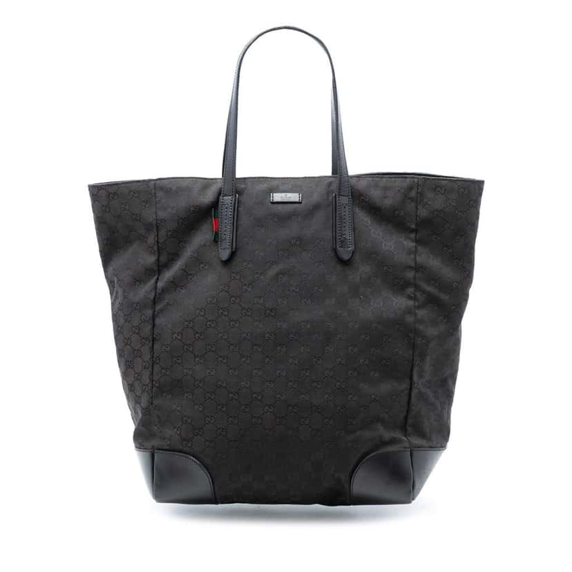 Gucci GG Nylon Web Tote Black Very good condition - Front View