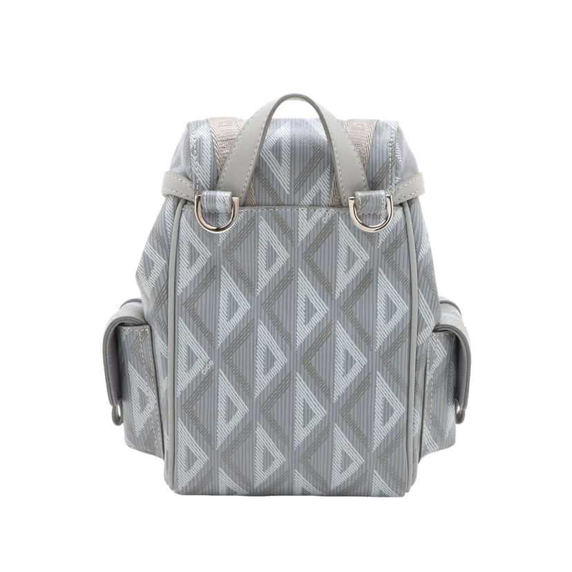 Dior Mini Coated Canvas CD Diamond Hit The Road Backpack Grey Canvas Very good condition - Back View