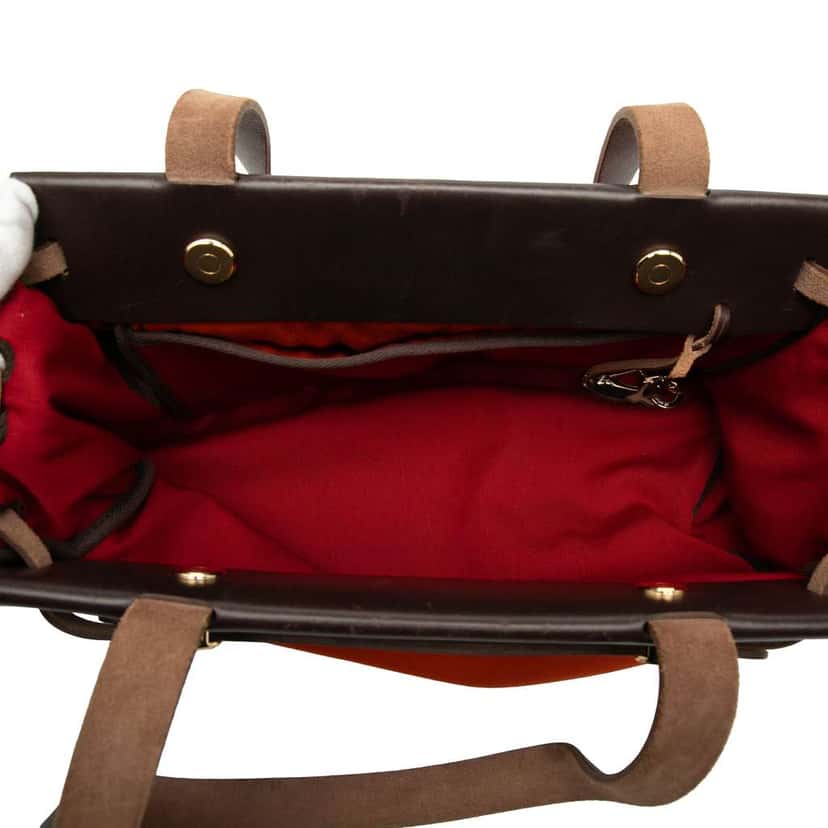 Hermès Toile Herbag Cabas PM Orange Canvas Very good condition - Model View