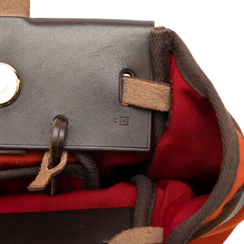 Hermès Toile Herbag Cabas PM Orange Canvas Very good condition - Box View