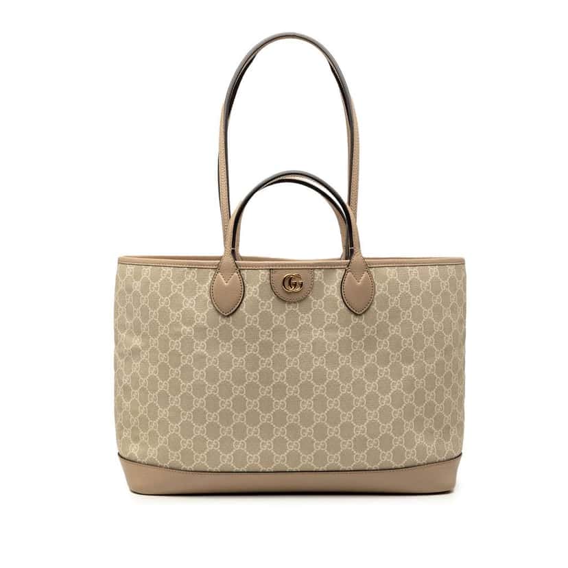 Gucci Medium GG Supreme Ophidia Tote Beige Canvas Very good condition - Front View