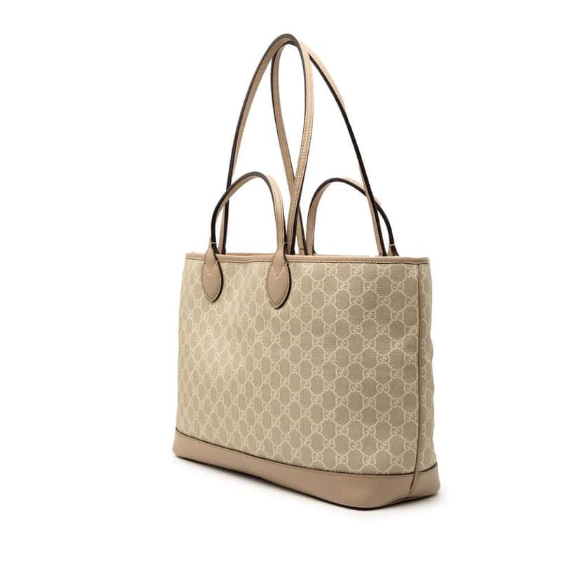 Gucci Medium GG Supreme Ophidia Tote Beige Canvas Very good condition - Back View