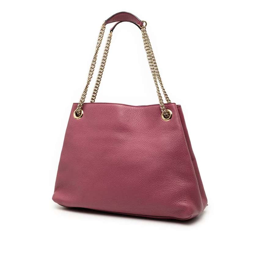 Gucci Medium Calfskin Soho Chain Tote Pink Leather Very good condition - Back View