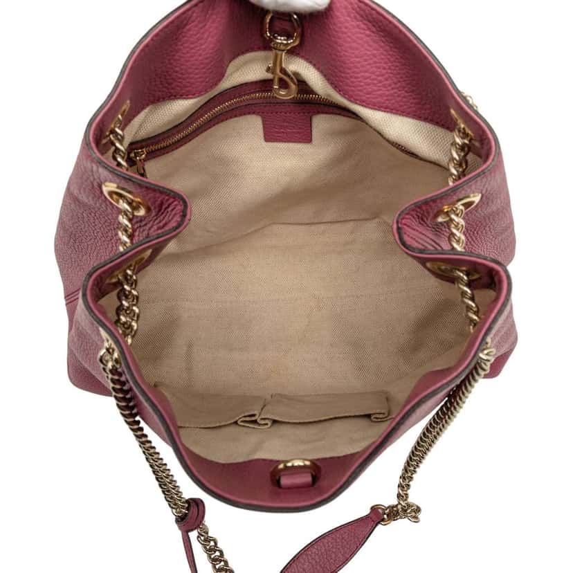 Gucci Medium Calfskin Soho Chain Tote Pink Leather Very good condition - Model View