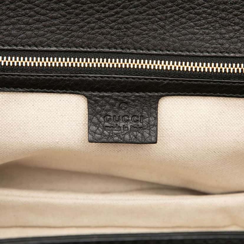 Gucci Medium Leather New Bamboo Satchel Black Leather Very good condition - Box View