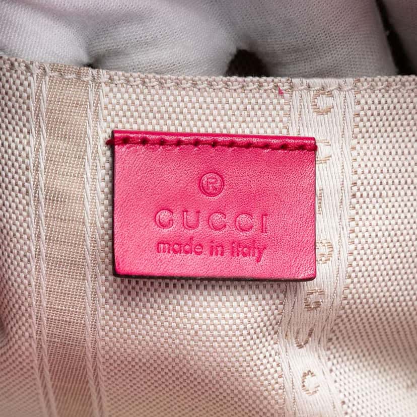 Gucci Guccissima Bright Studded Bucket Bag Pink Leather Very good condition - Box View