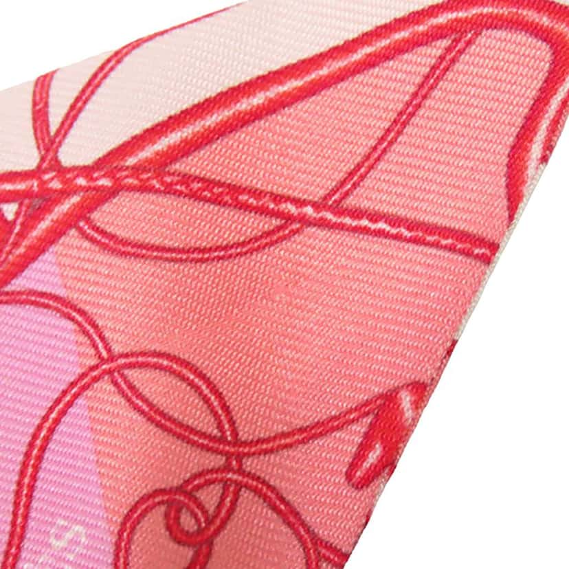 Hermès Coup de Fouet Au Bloc Silk Twilly Scarf Pink Silk Very good condition - Inside View