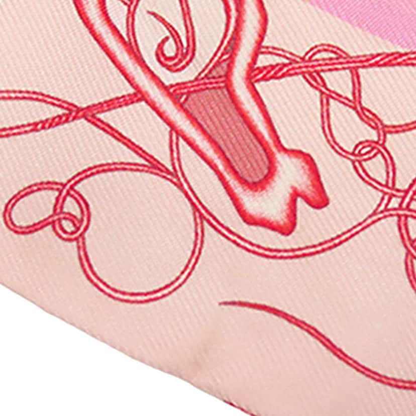 Hermès Coup de Fouet Au Bloc Silk Twilly Scarf Pink Silk Very good condition - Box View
