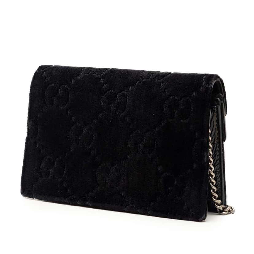 Gucci Mini GG Velvet Dionysus Crossbody Black Velvet Very good condition - Back View
