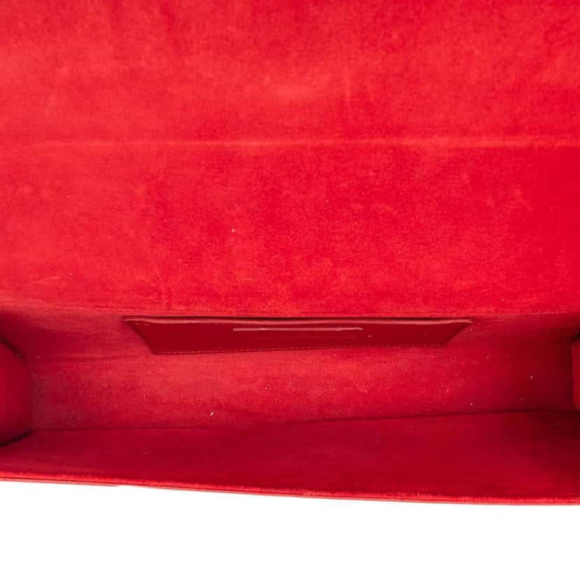 Saint Laurent Grain de Poudre Monogram Cassandre Clutch Red Leather Very good condition - Model View