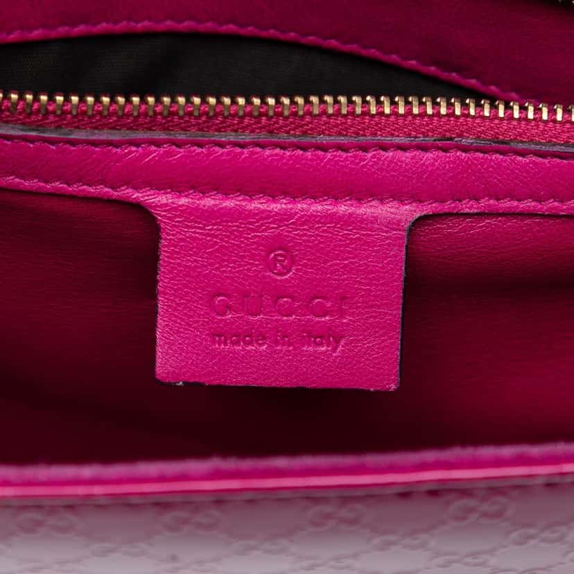 Gucci Microguccissima Patent Broadway Clutch Pink Leather Very good condition - Box View