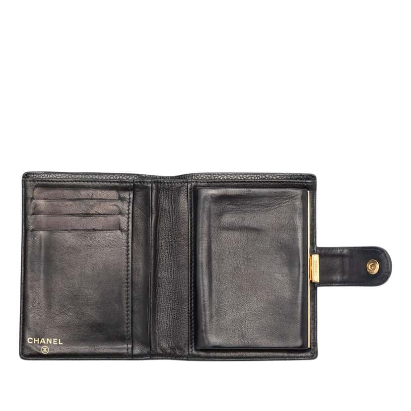 Chanel CC Caviar French Wallet Black Leather Very good condition - Model View
