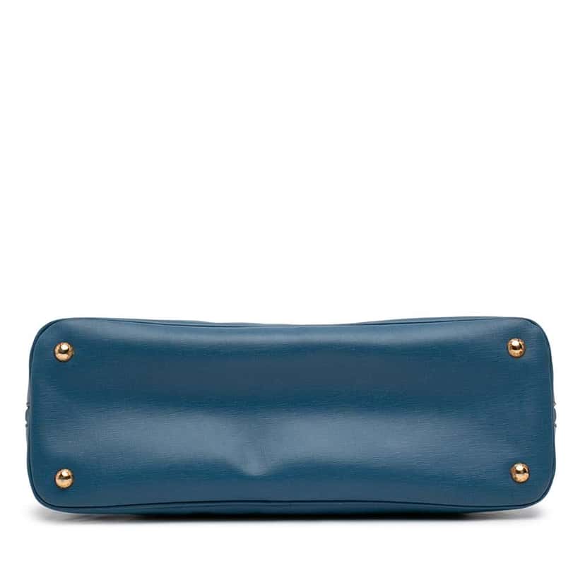 Prada Large Saffiano Lux Promenade Satchel Blue Leather Very good condition - Inside View