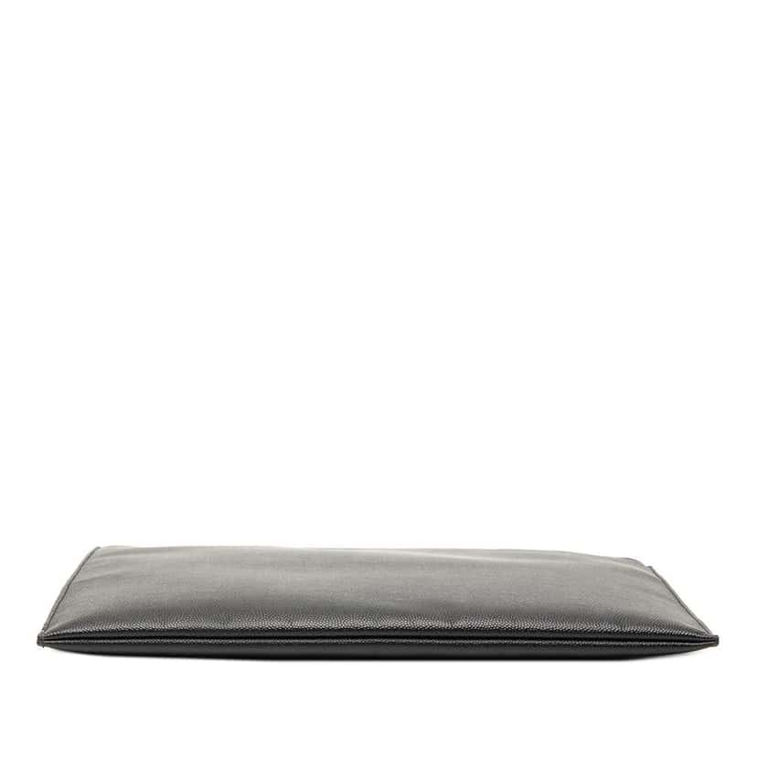 Saint Laurent Grain De Poudre Zip Clutch Black Leather Very good condition - Inside View